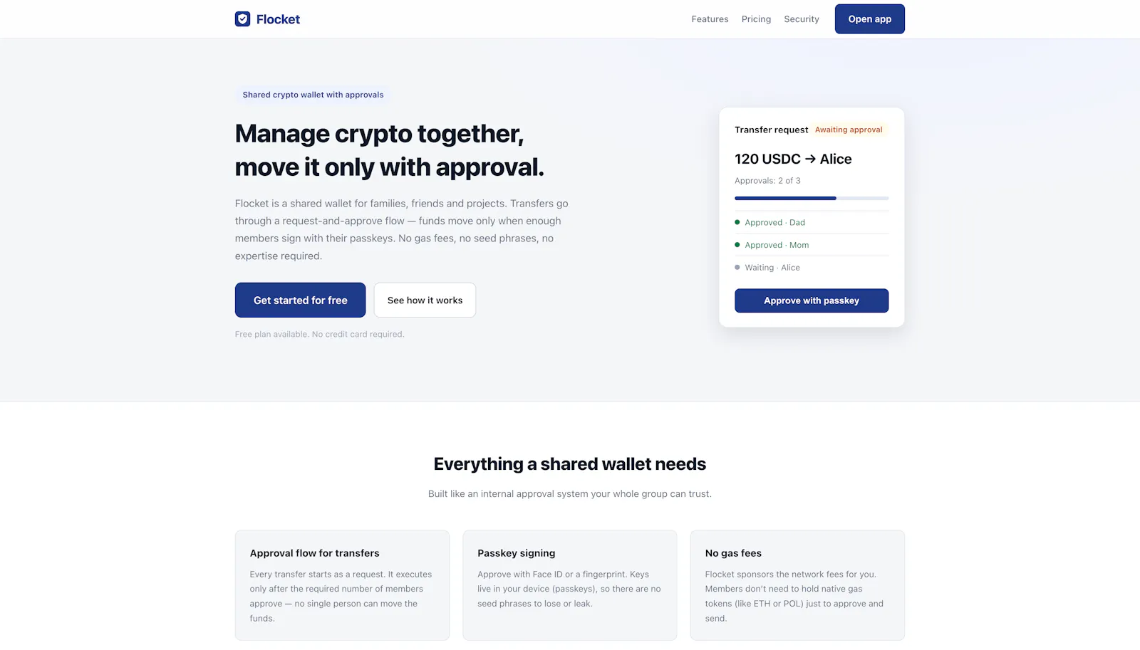 Flocket — Shared crypto wallet screenshot 1