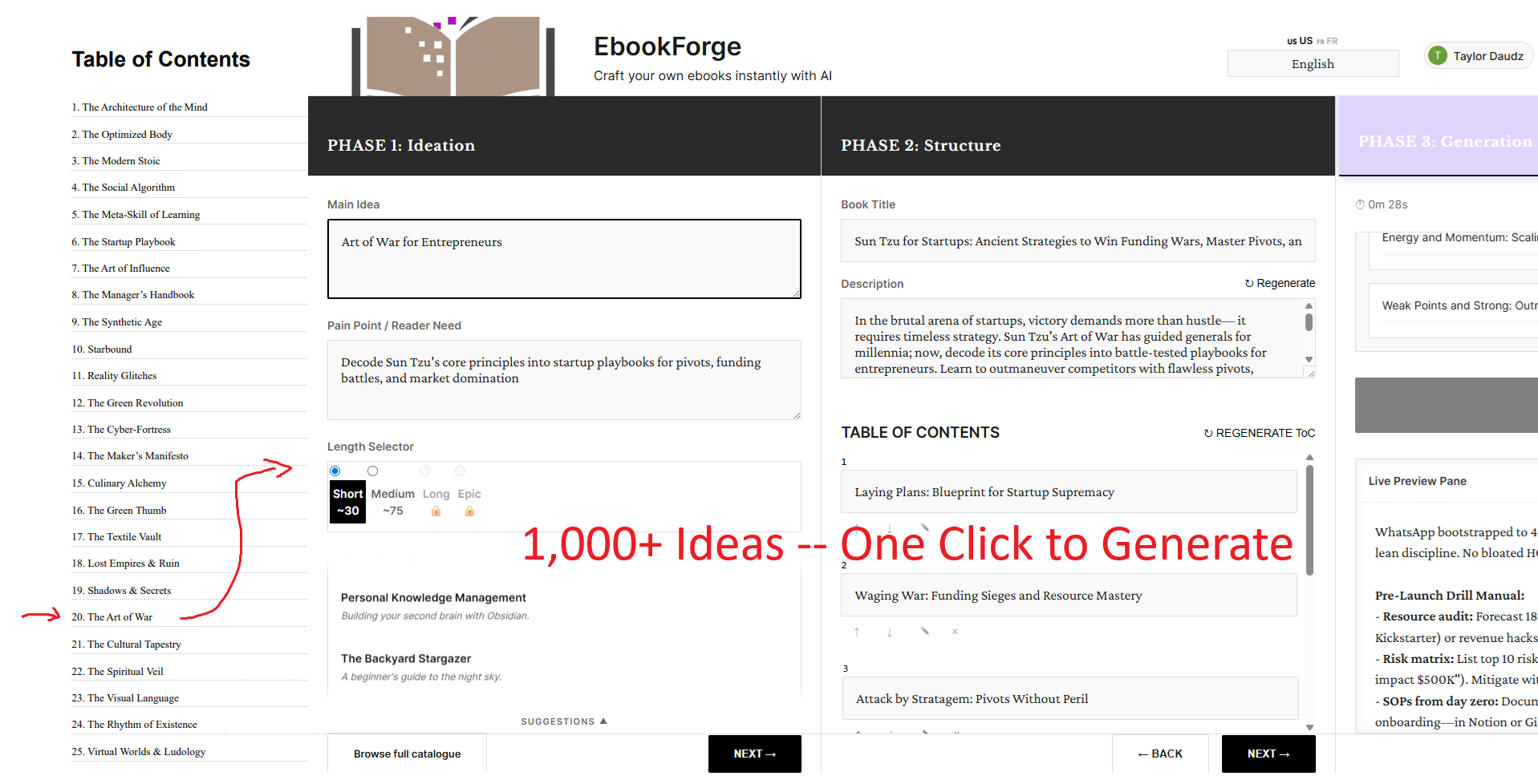 EbookForge - Screenshot 2 showing product features and functionality