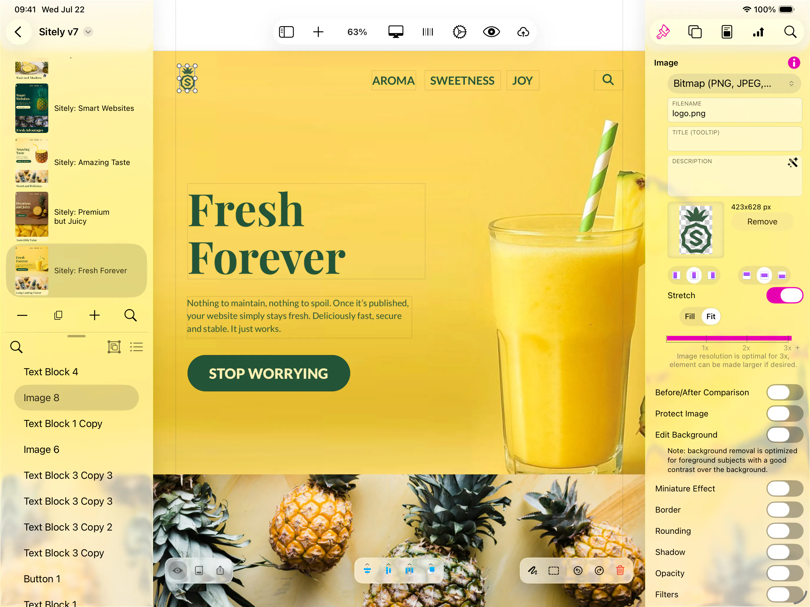 Sitely iPad AI+Visual Website Builder 截图 6