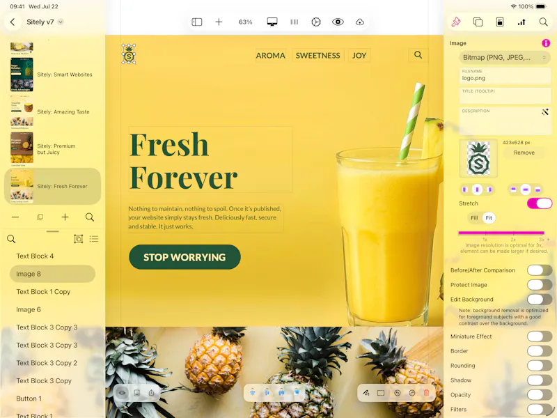 Sitely iPad AI+Visual Website Builder screenshot 7