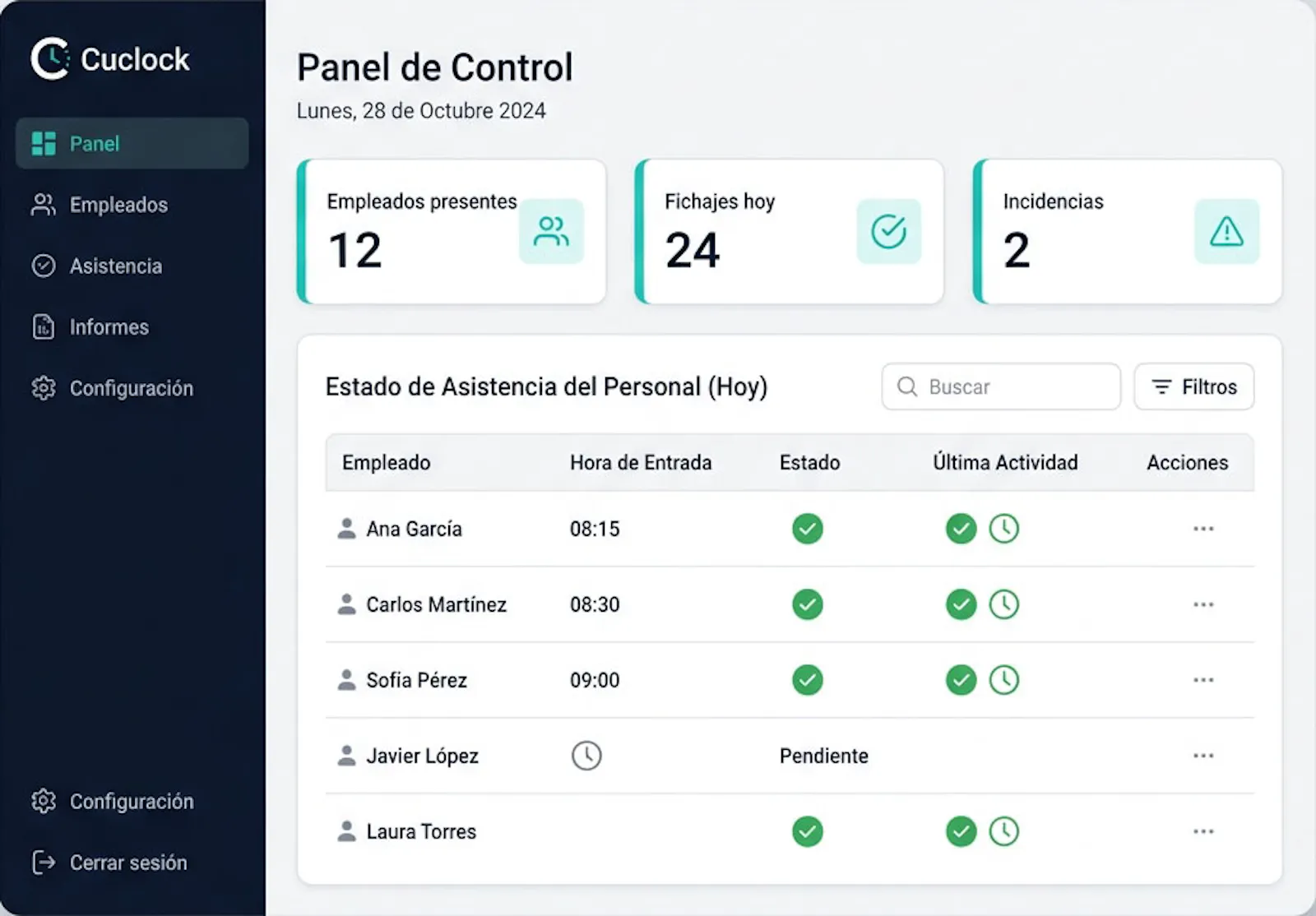 Cuclock — Control Horario Simple screenshot 3
