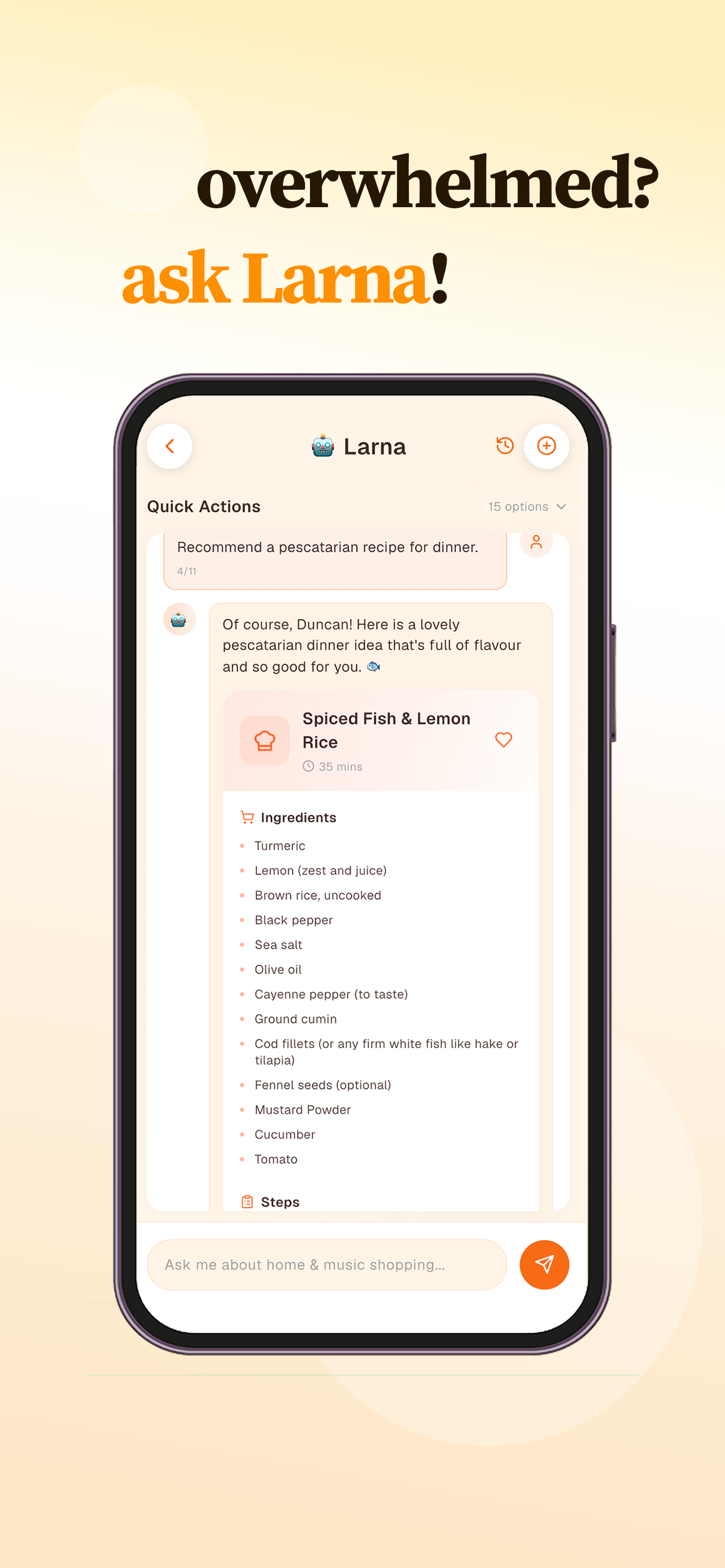 Larna - Main screenshot showing features and interface