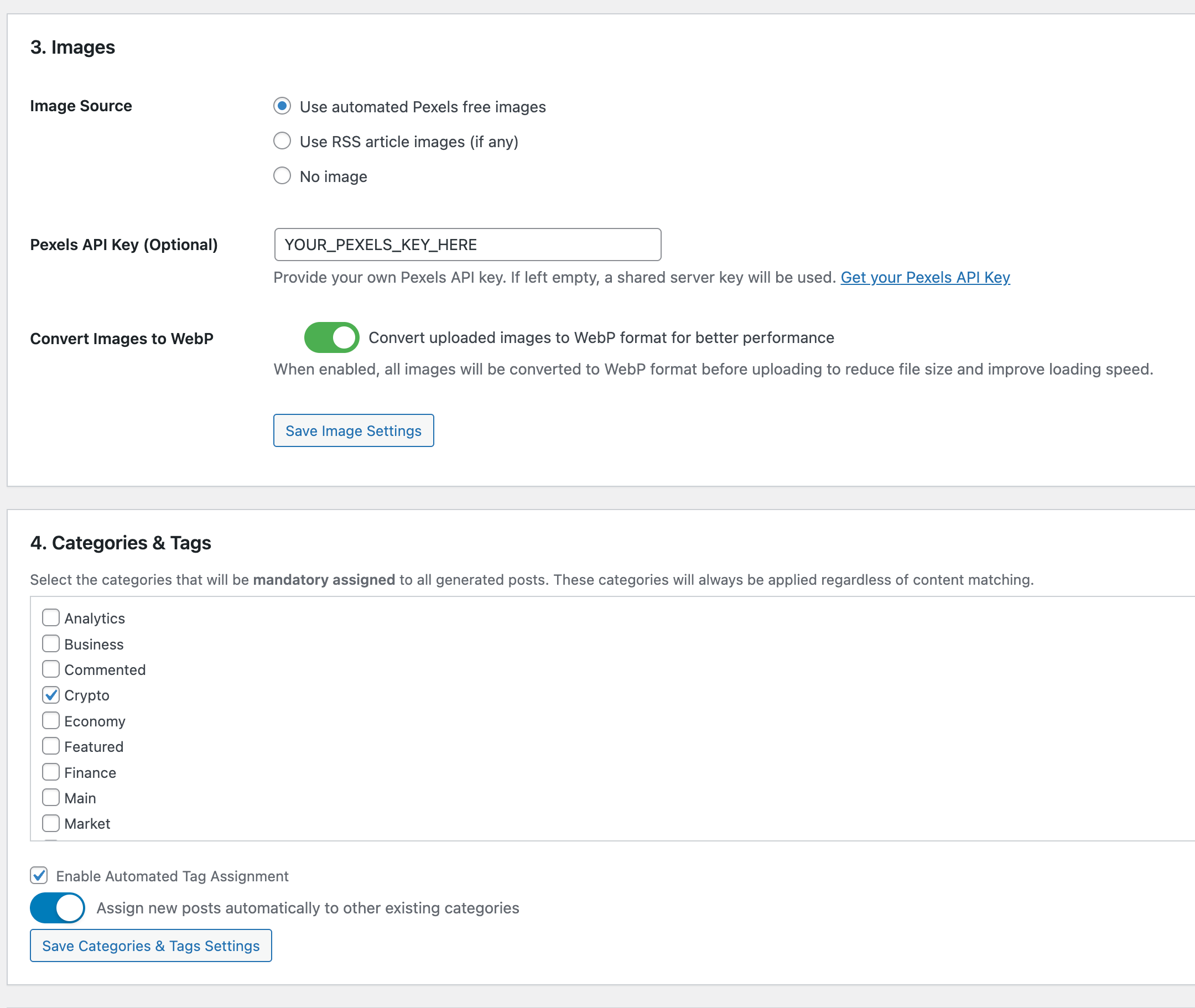 RSS2Post AI Wordpress Plugin gallery image