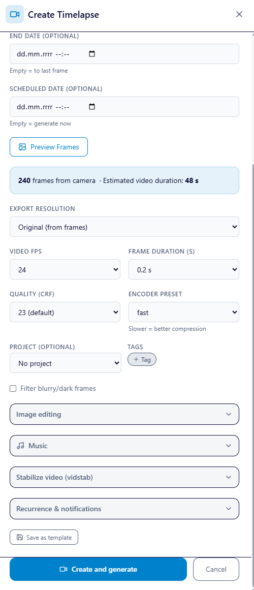Timelapsify - Screenshot 3 showing product features and functionality