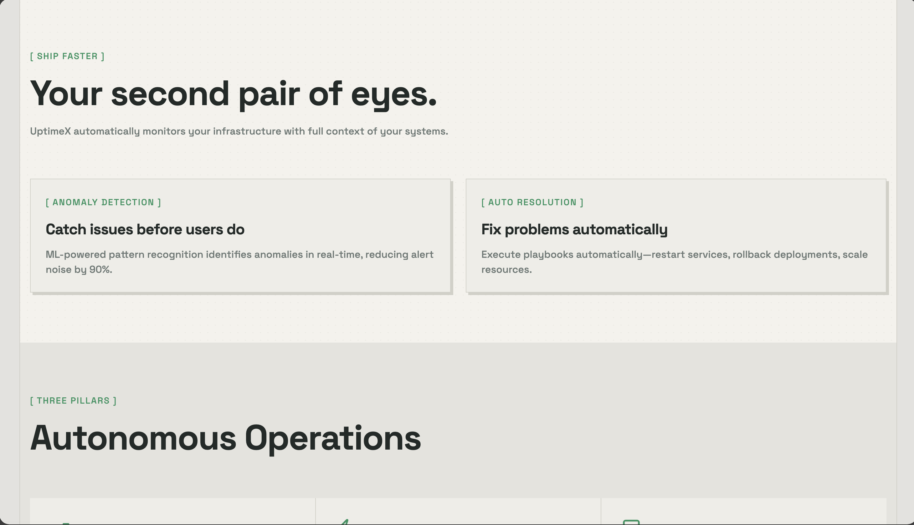 UptimeX - Main product screenshot demonstrating key features and user interface