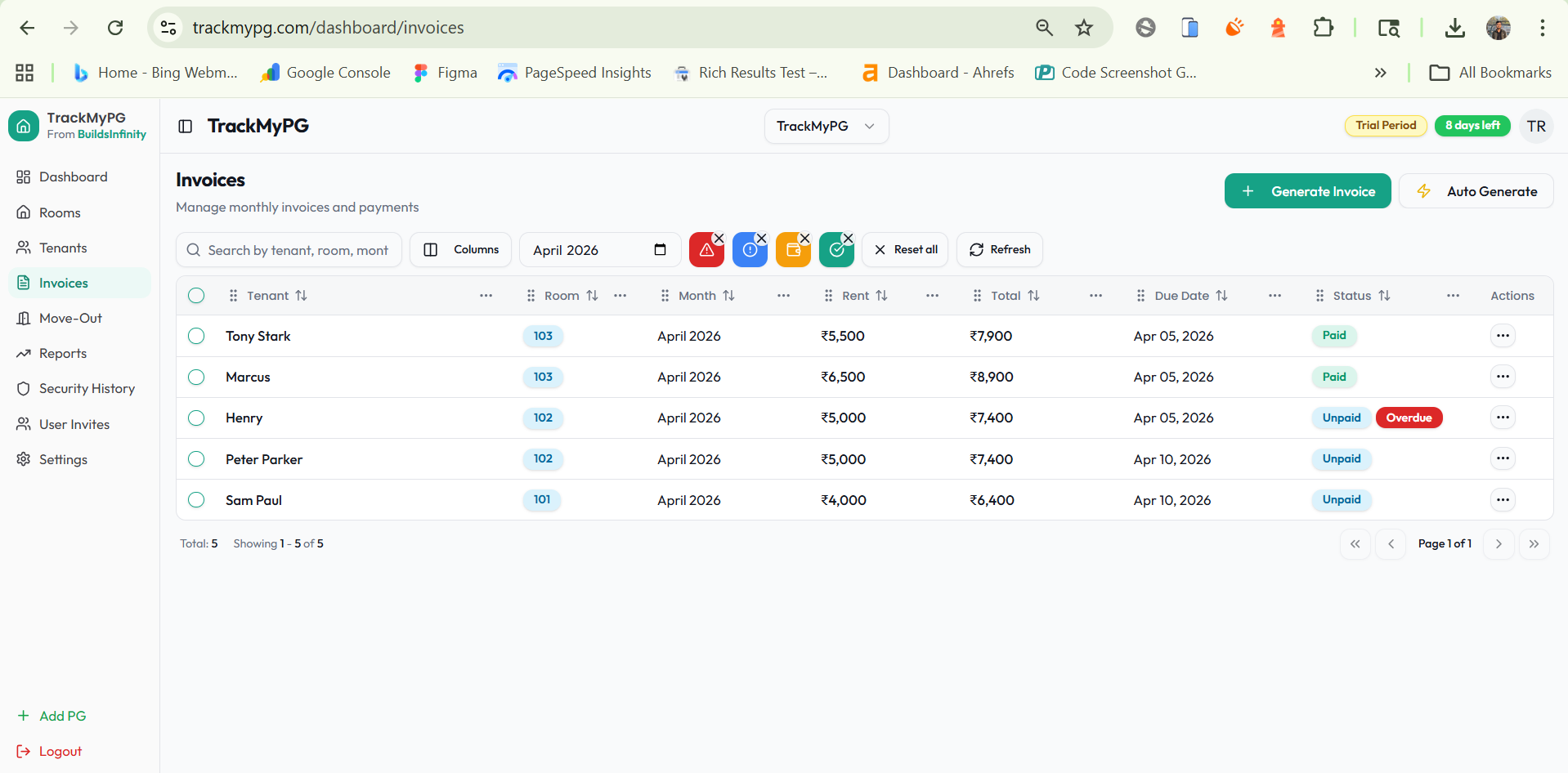 TrackMyPG gallery image