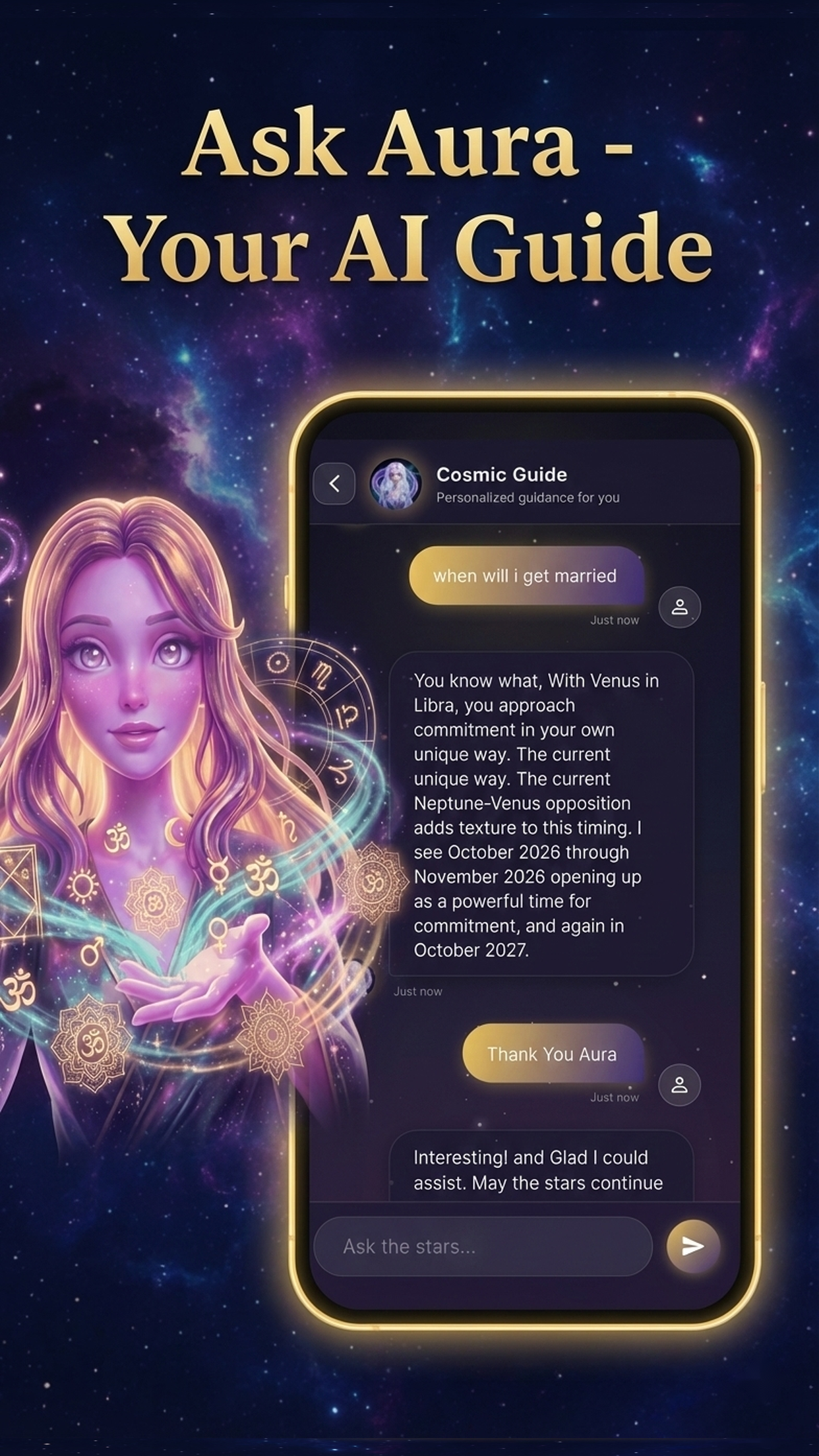 AstroAura: AI Astrology & Vedic Kundli - Screenshot 4 showing product features and functionality
