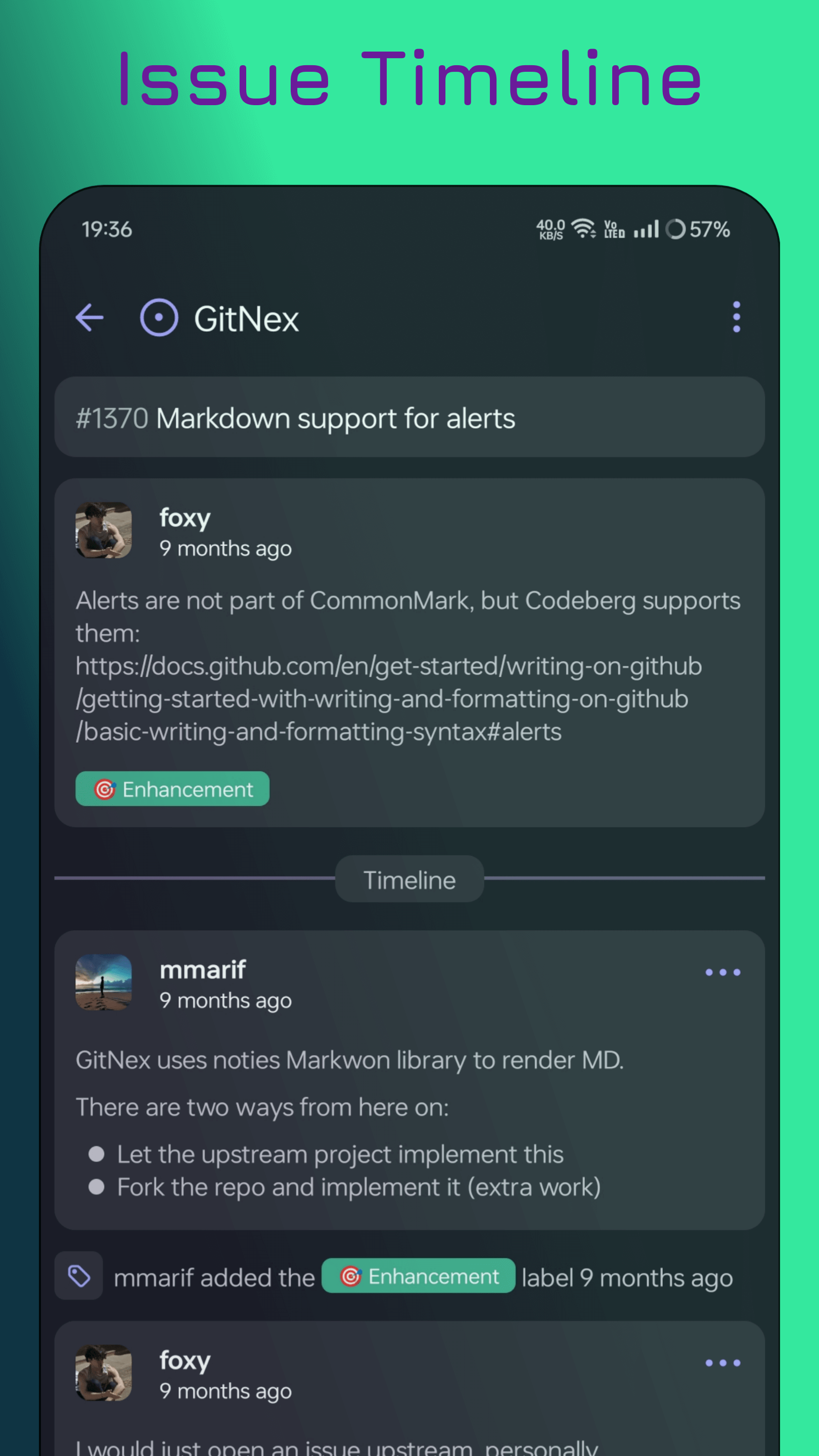 Média Gitnex - Application Android pour Forgejo et Gitea 5