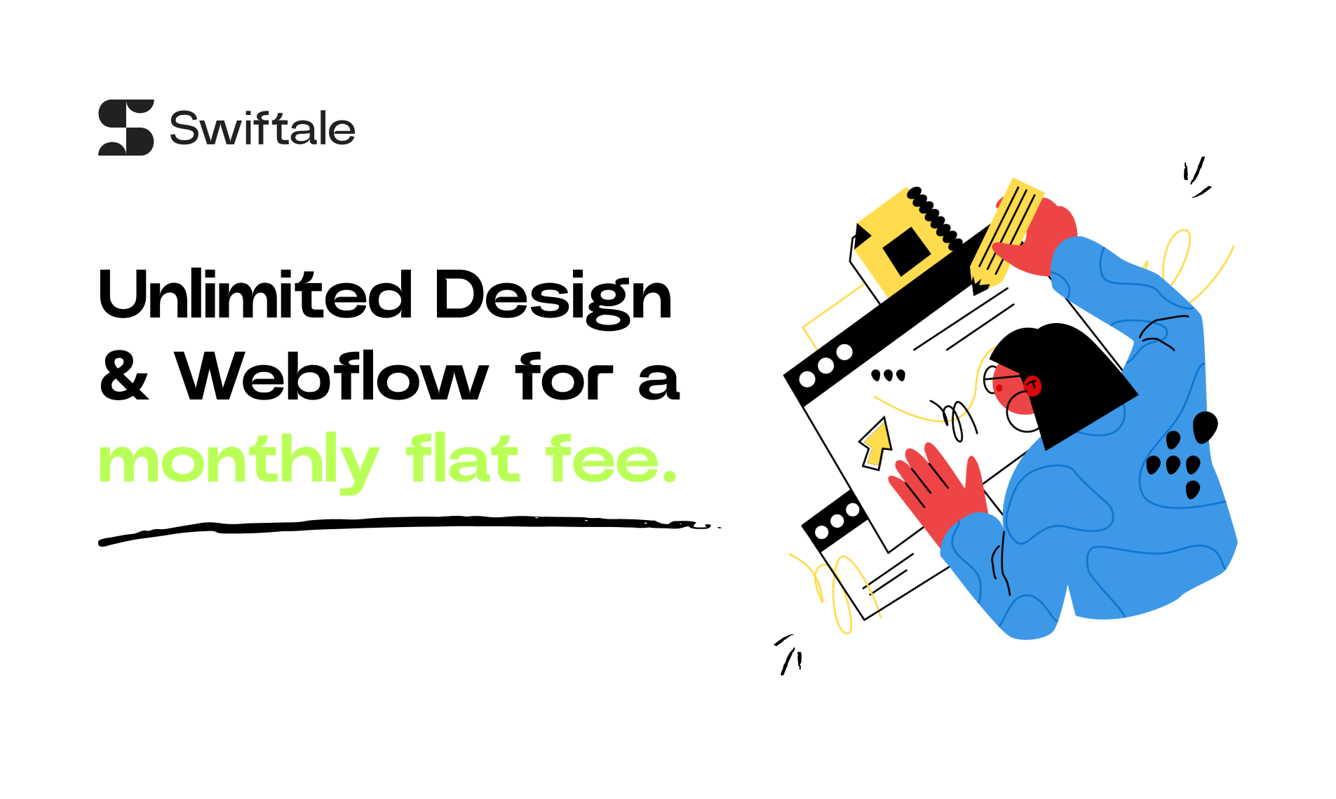 startuptile Swiftale-Unlimited design agency that provides Webflow integration