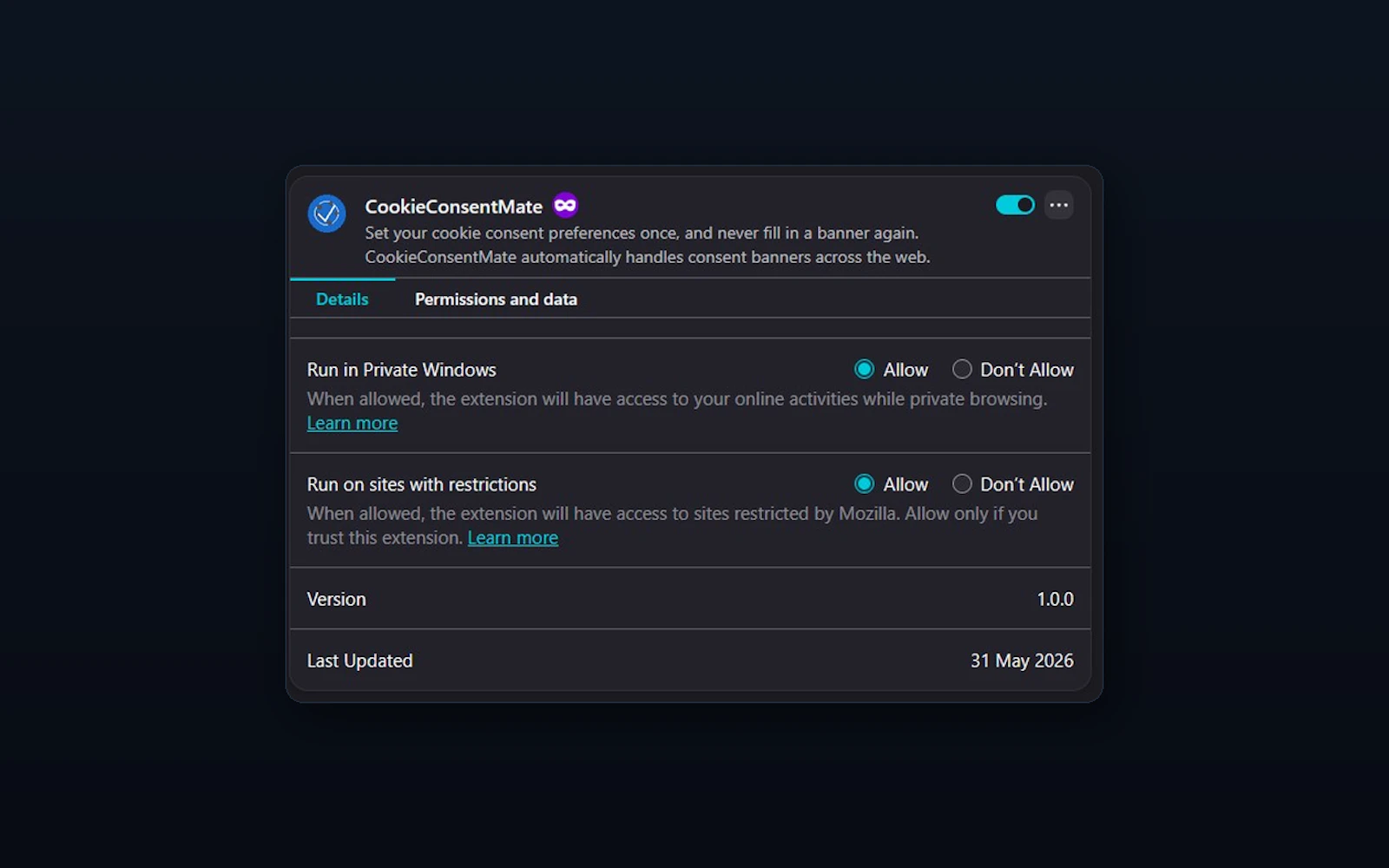 CookieConsentMate screenshot 2