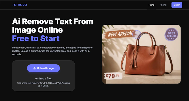 Ai remove text from image screenshot 1