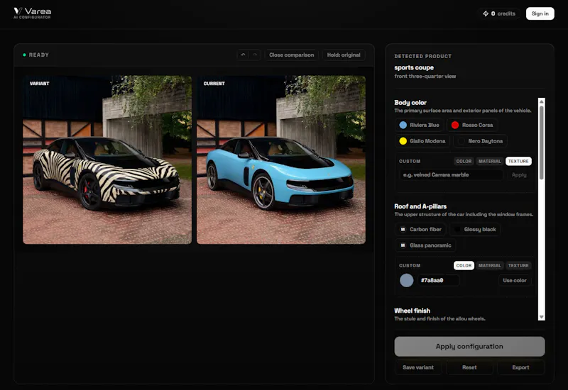 varea | from image to configurator screenshot 4