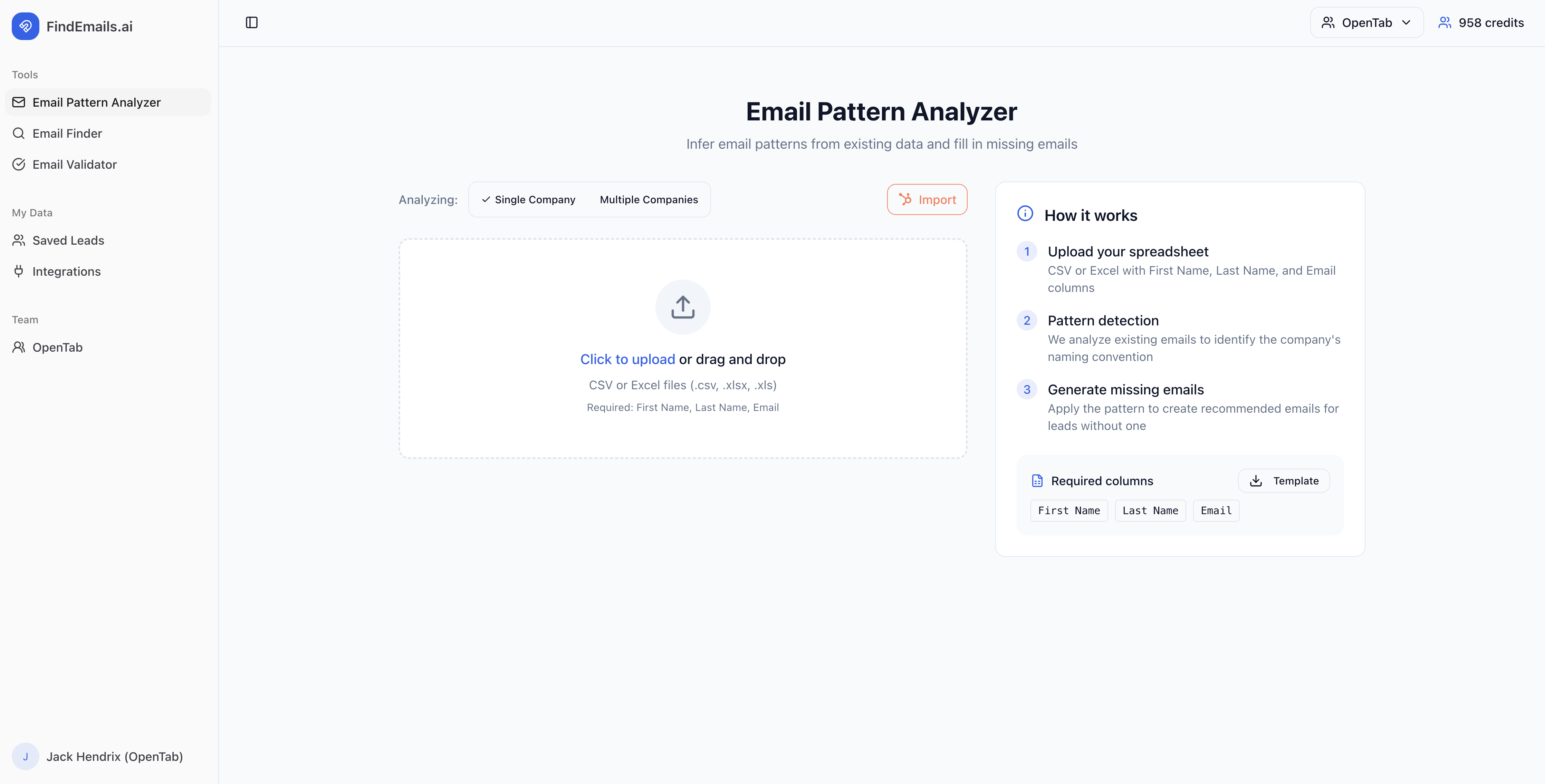 FindEmails.ai - Main product screenshot demonstrating key features and user interface