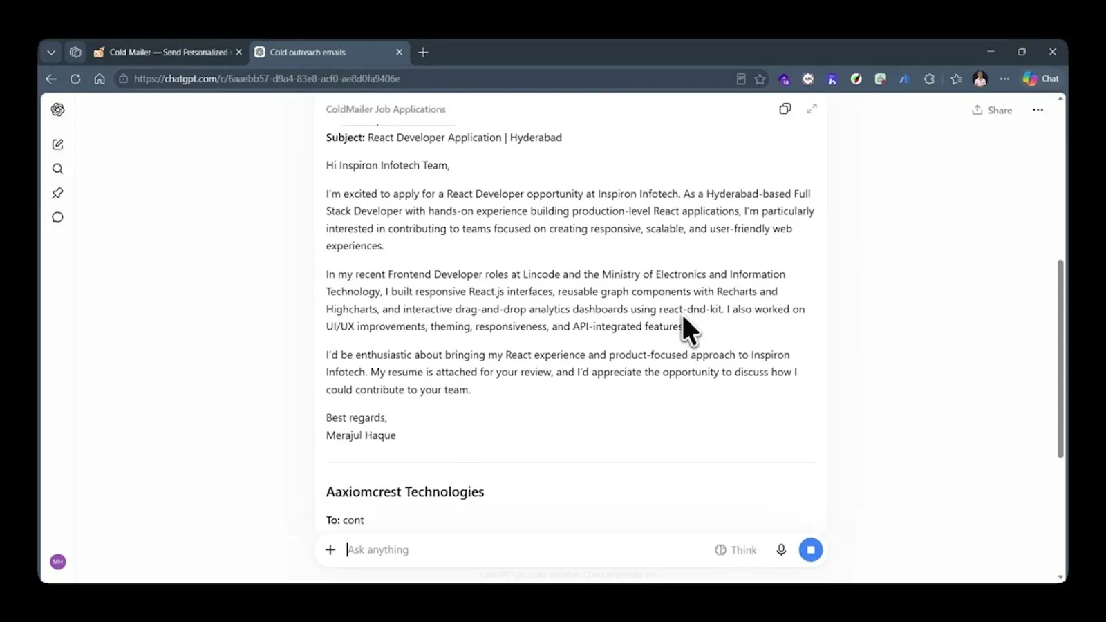 Cold Mailer screenshot 1 (video preview)