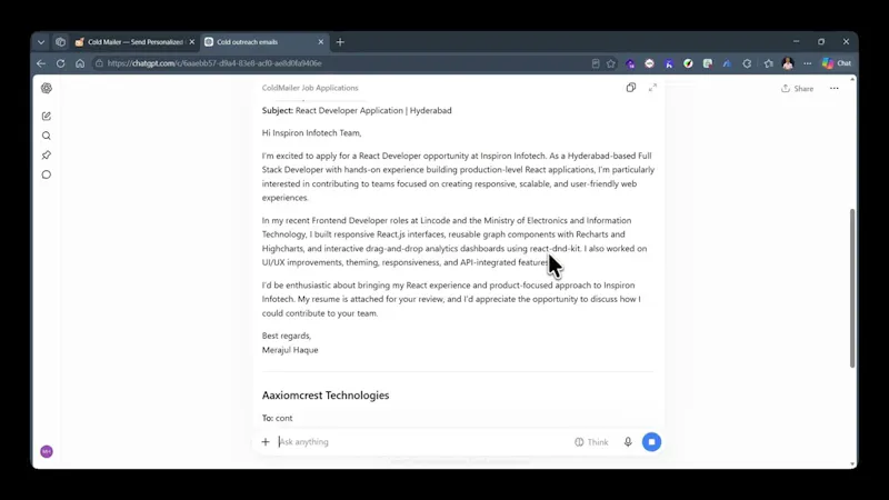 Cold Mailer screenshot 1 (video preview)