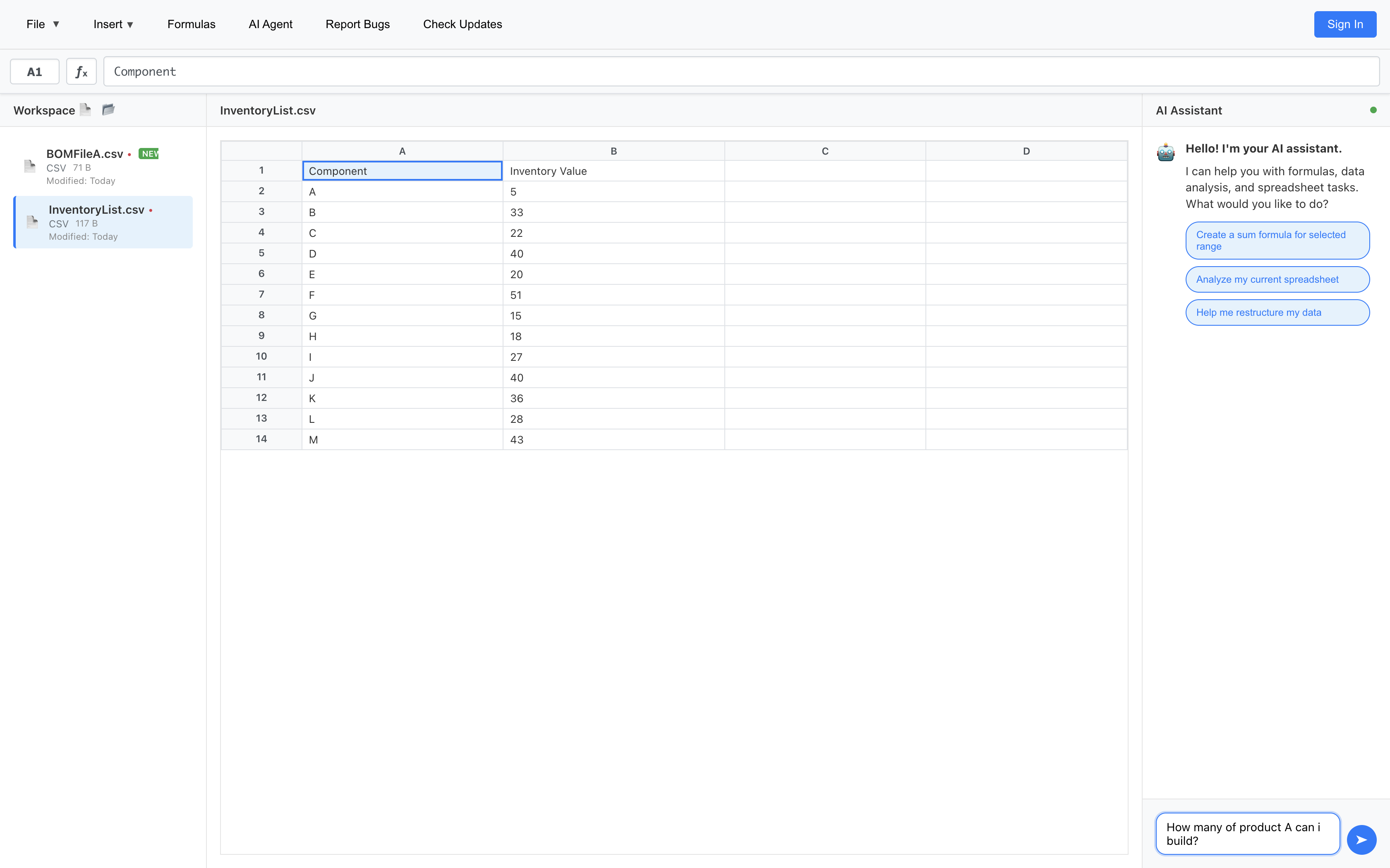 TabSparks - The AI Spreadsheet App gallery image