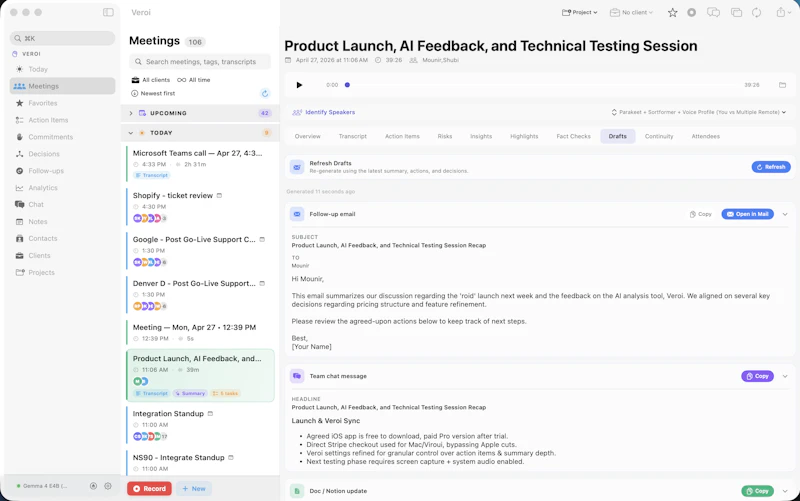Veroi — Your private meeting brain screenshot 3