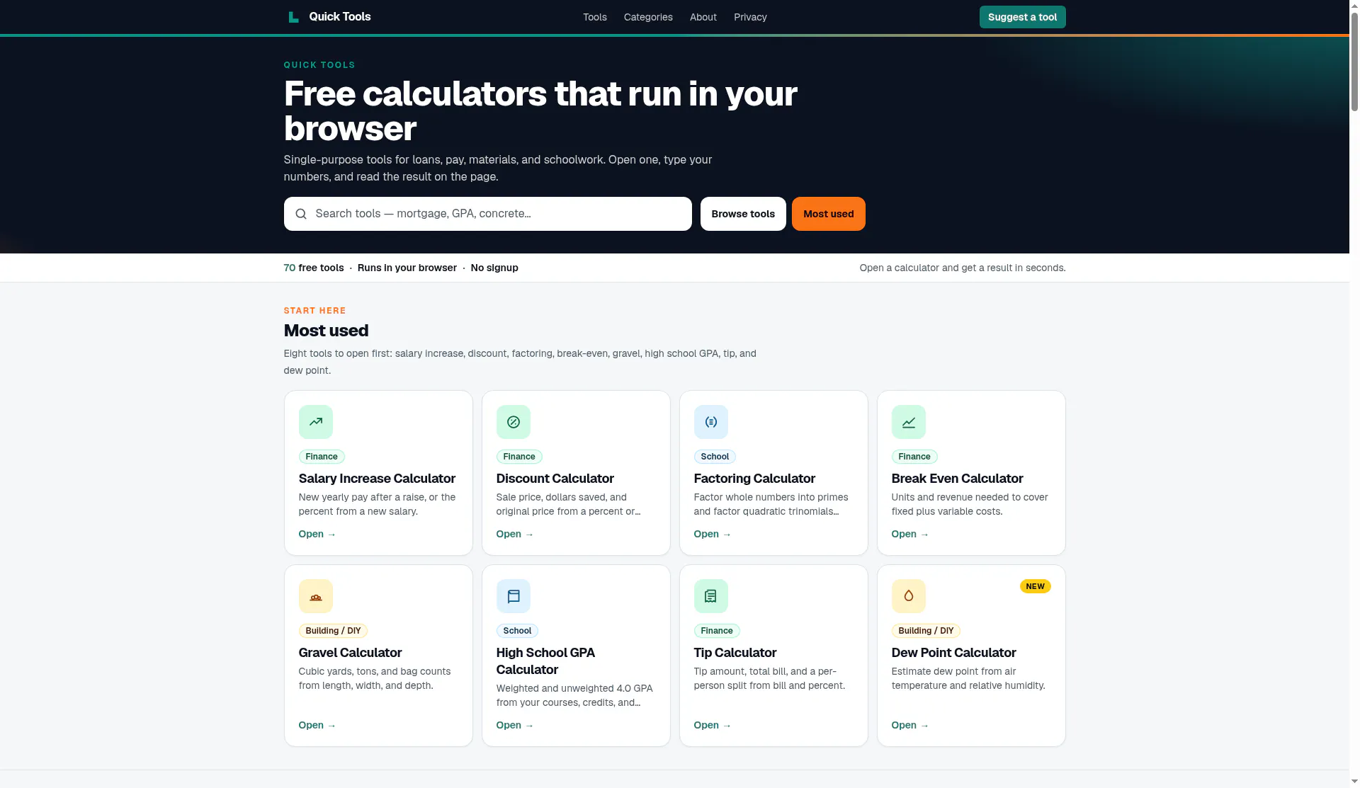 Quick Tools Calculators gallery image