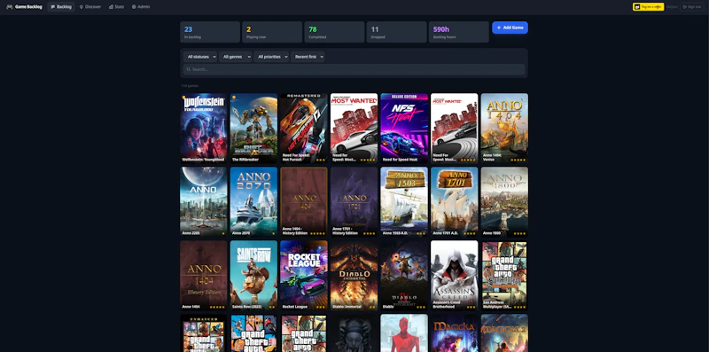 Game Backlog - ivoo.pl screenshot 1