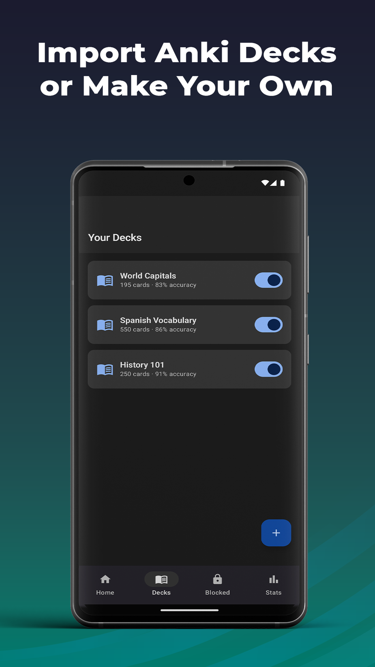 CardGate: Block apps behind a quiz gallery image