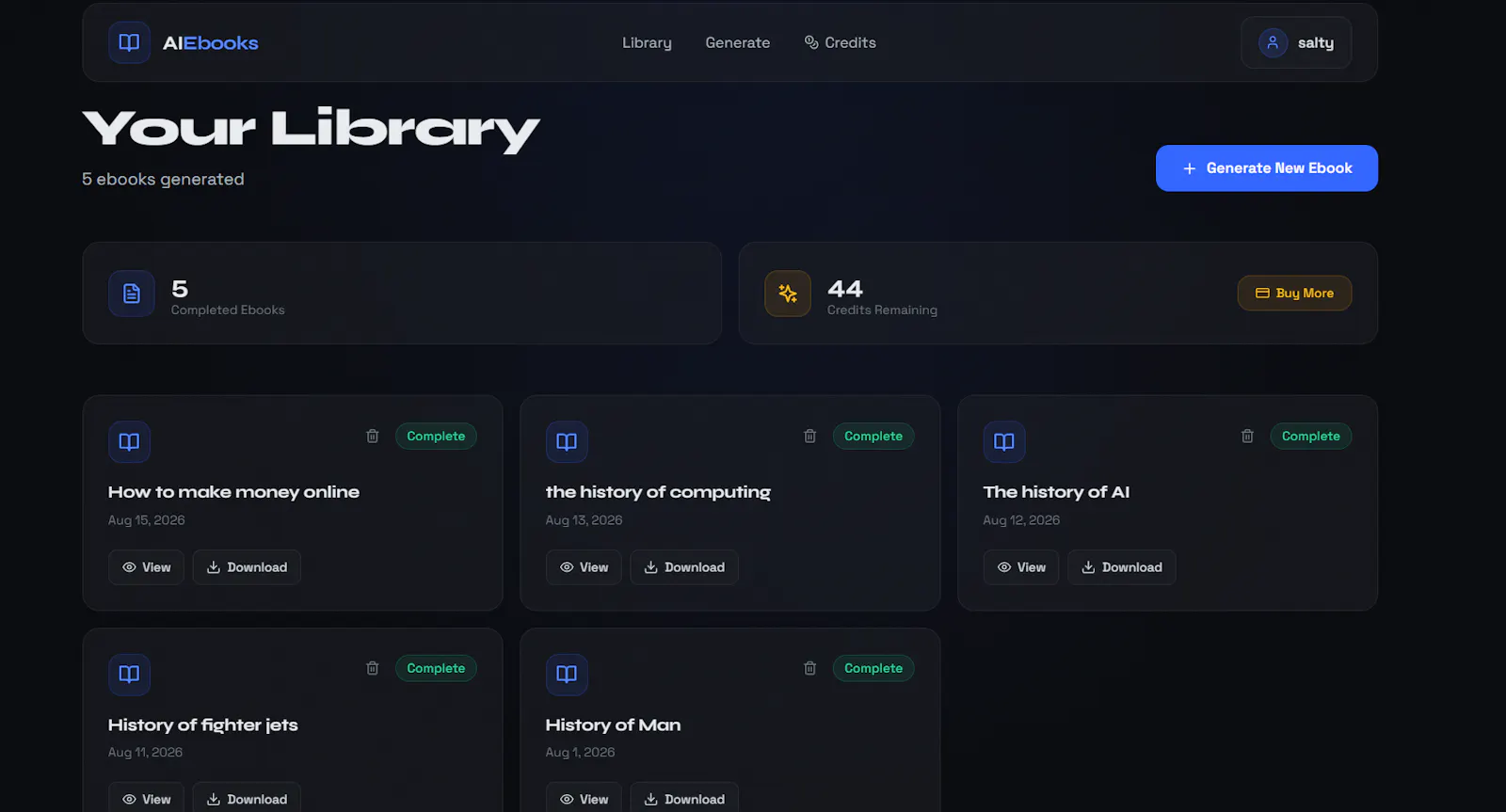 AI Ebook website screenshot 2