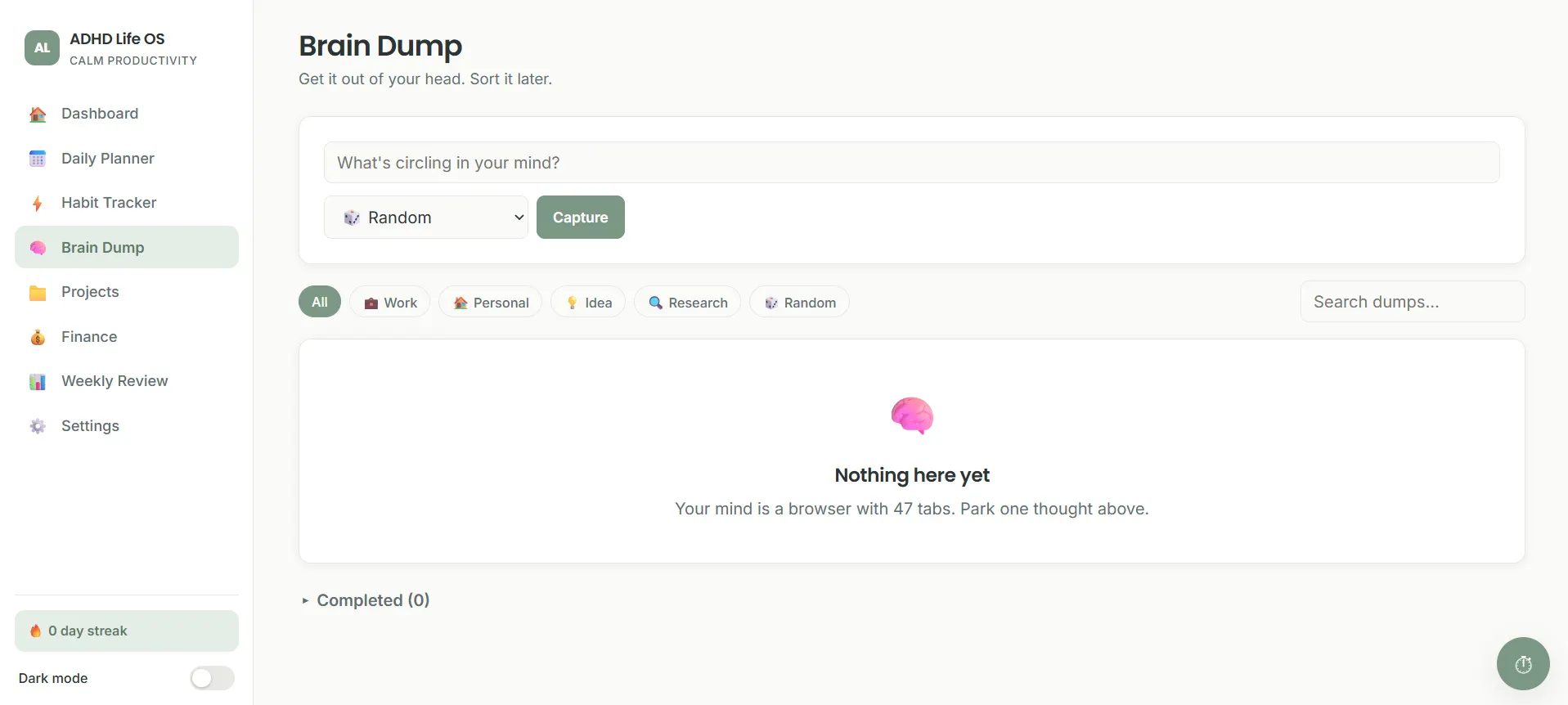 ADHD Life OS screenshot