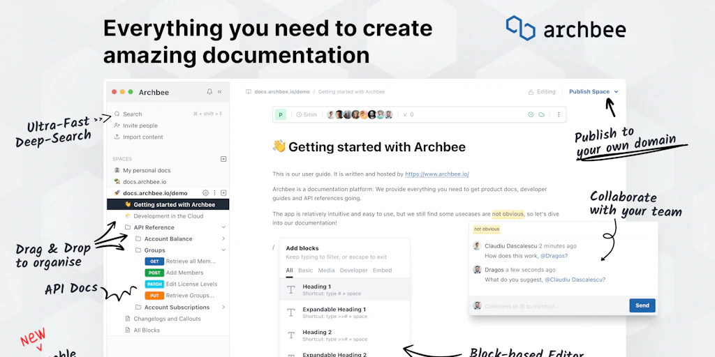 Archbee: No-code Product Documentation Platform | Product Hunt