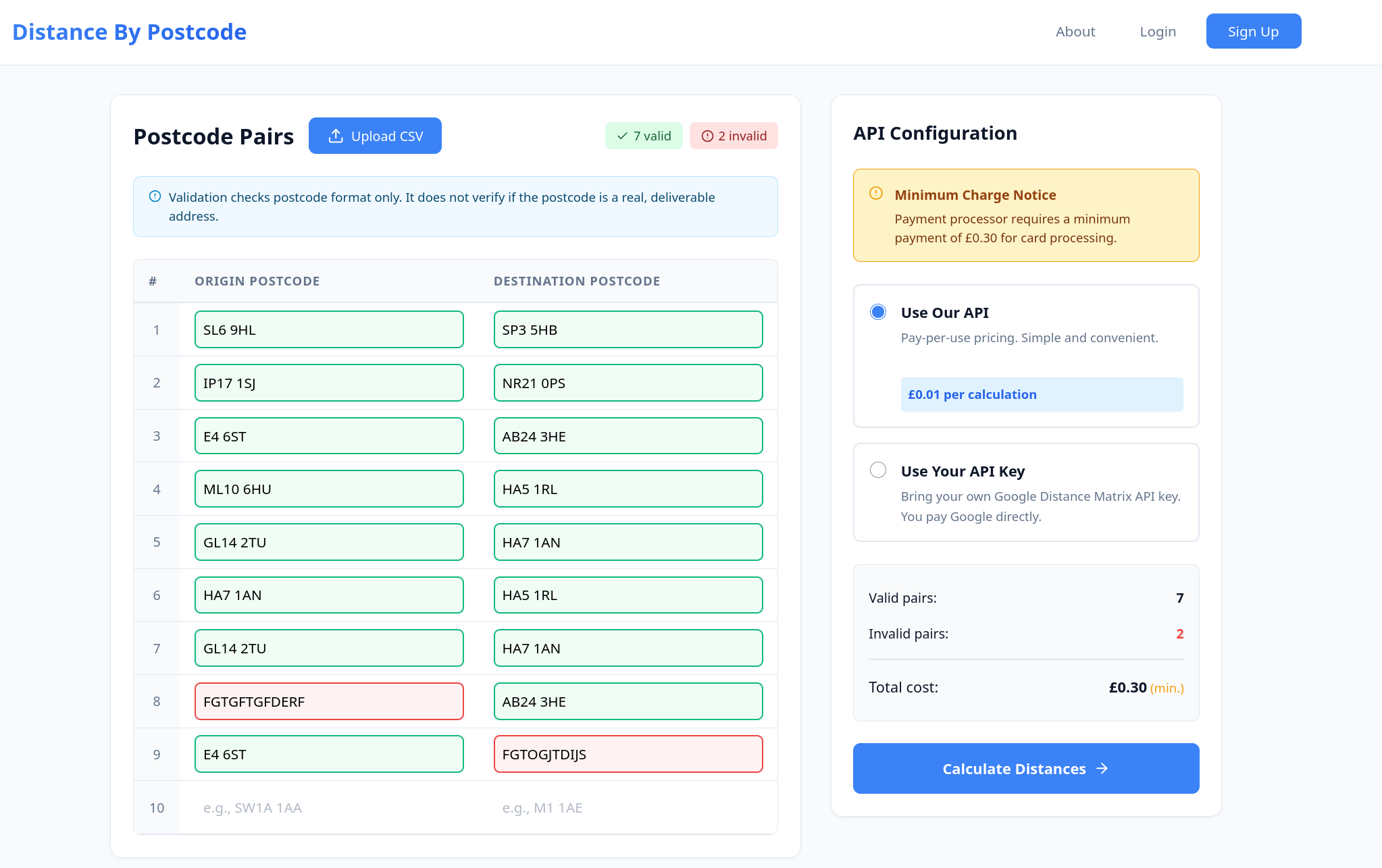 Distance By Postcode - Screenshot 3 showing product features and functionality