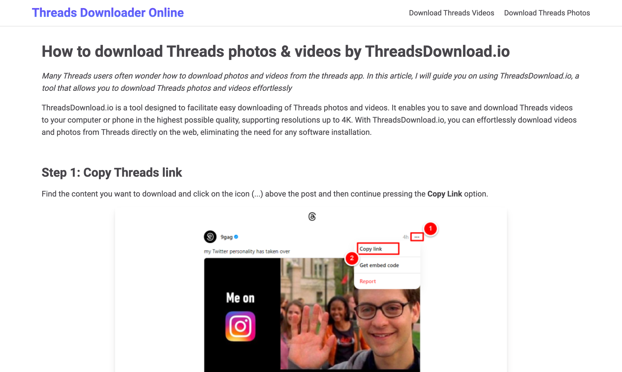 Mídia 2 de Threads Video, Images & Gif Downloader - Threads download de vídeo permite salvar vídeos e fotos
