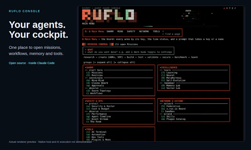 Ruflo Console screenshot 1