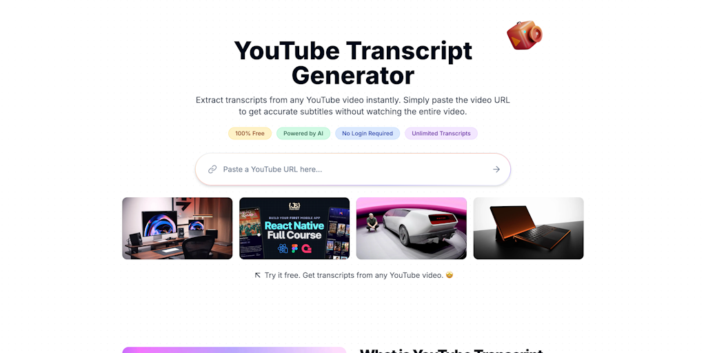 YouTube Transcript Generator