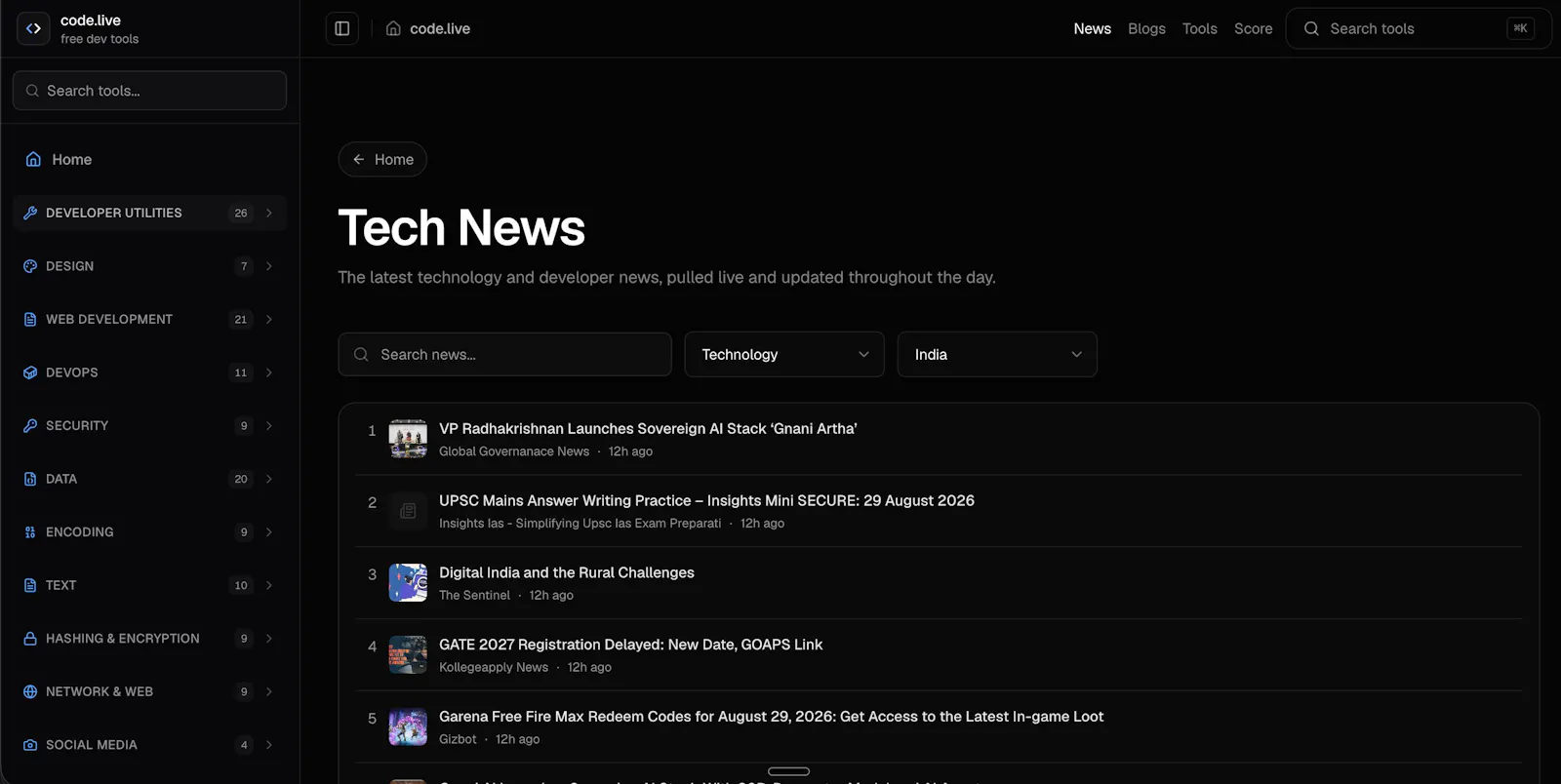 code.live screenshot 2