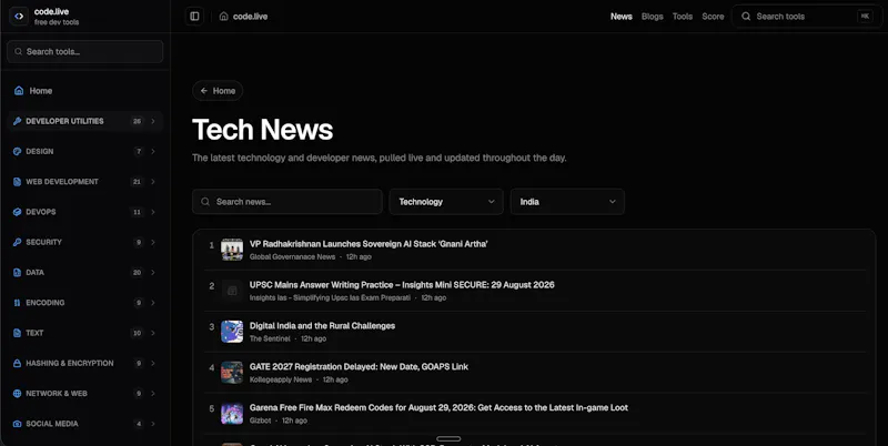 code.live screenshot 2