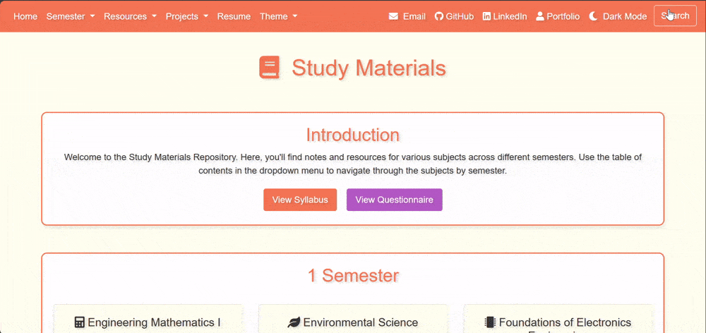 Study Materials - Screenshot 3 showing product features and functionality