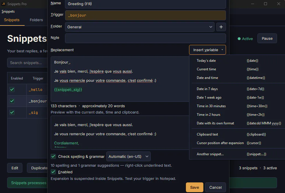 Snippets, Private Text Expander gallery image