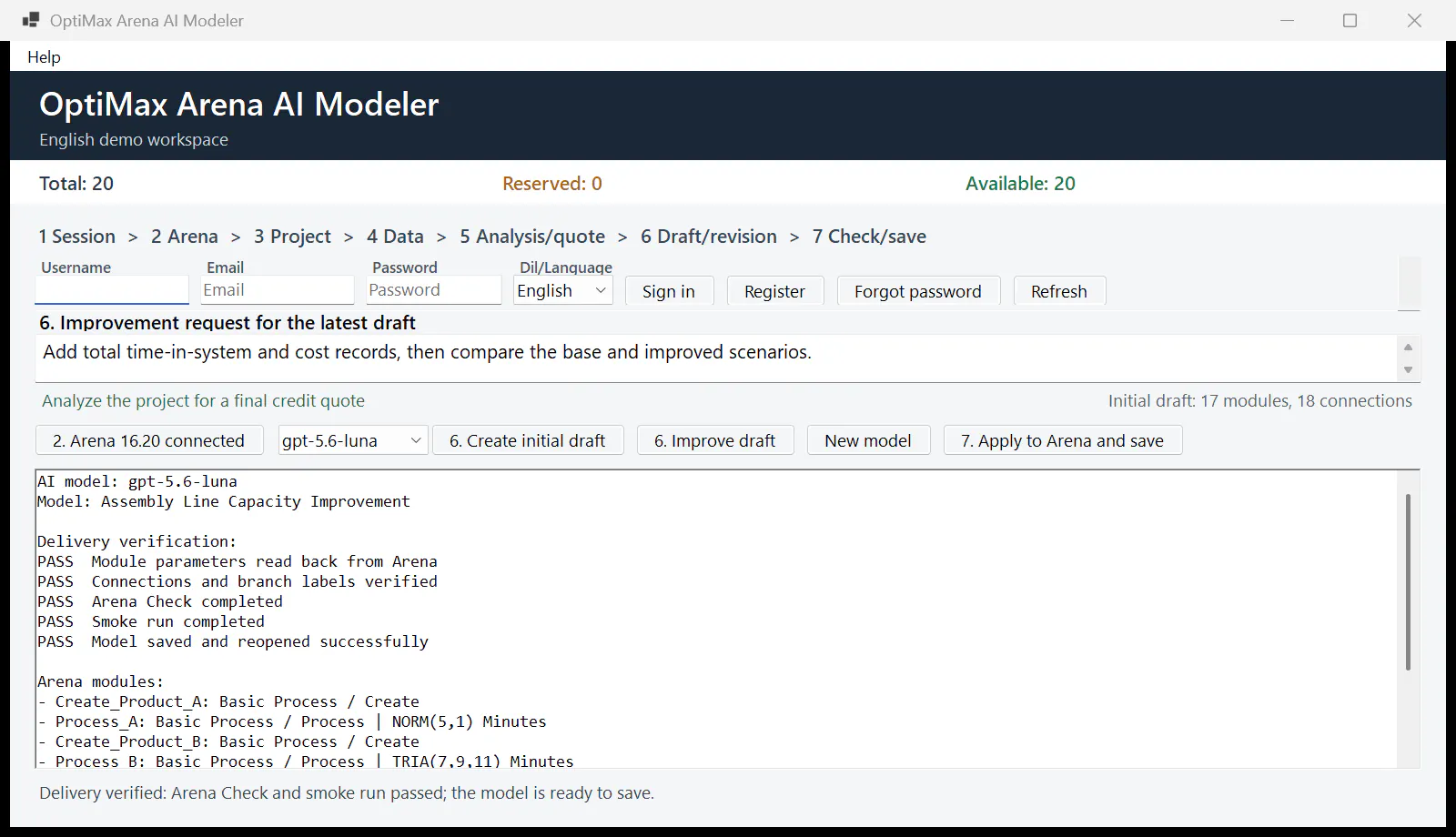 OptiMax Arena AI Simulation Builder gallery image