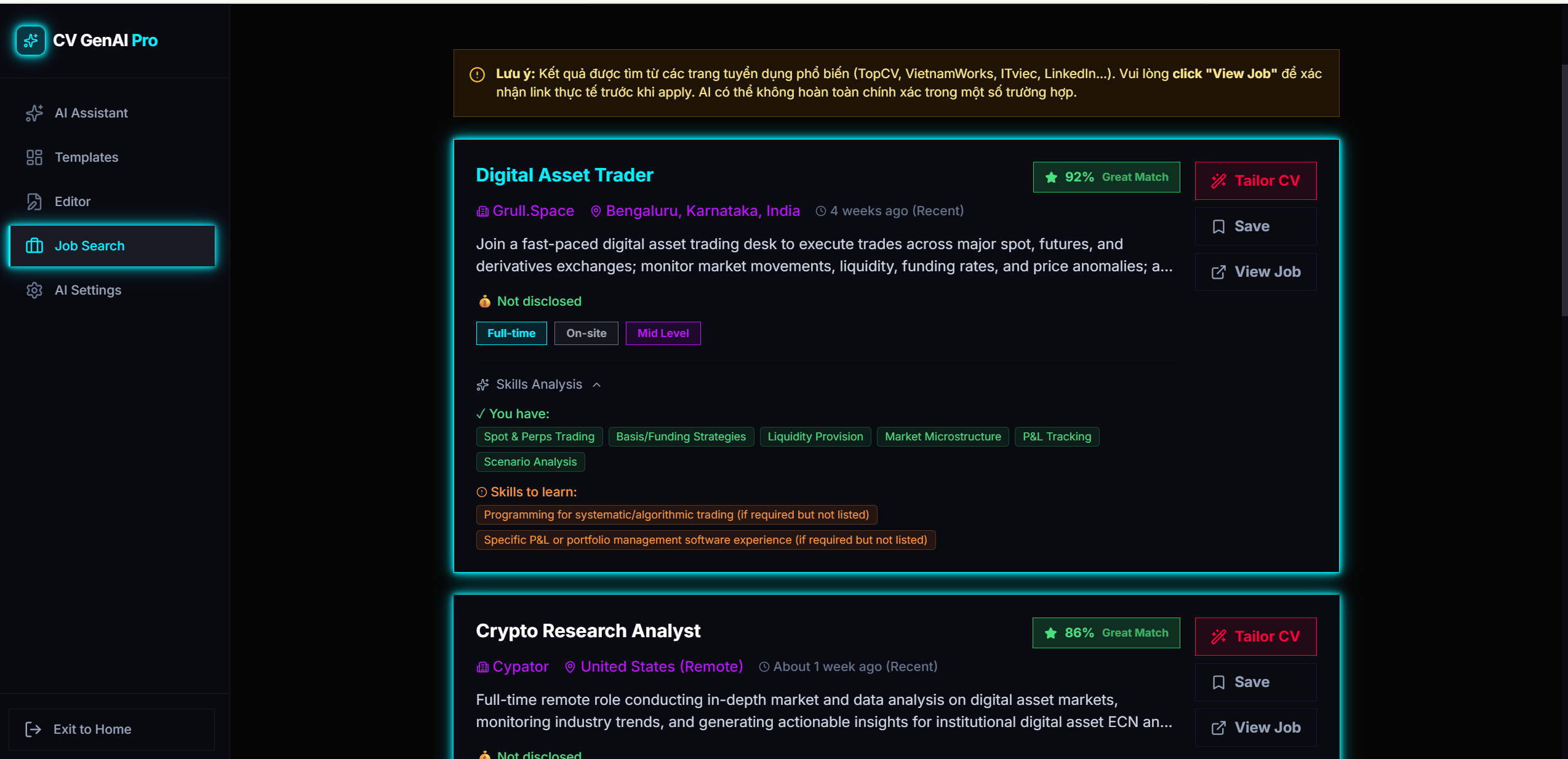 CV GenAI Pro - Screenshot 5 showing product features and functionality