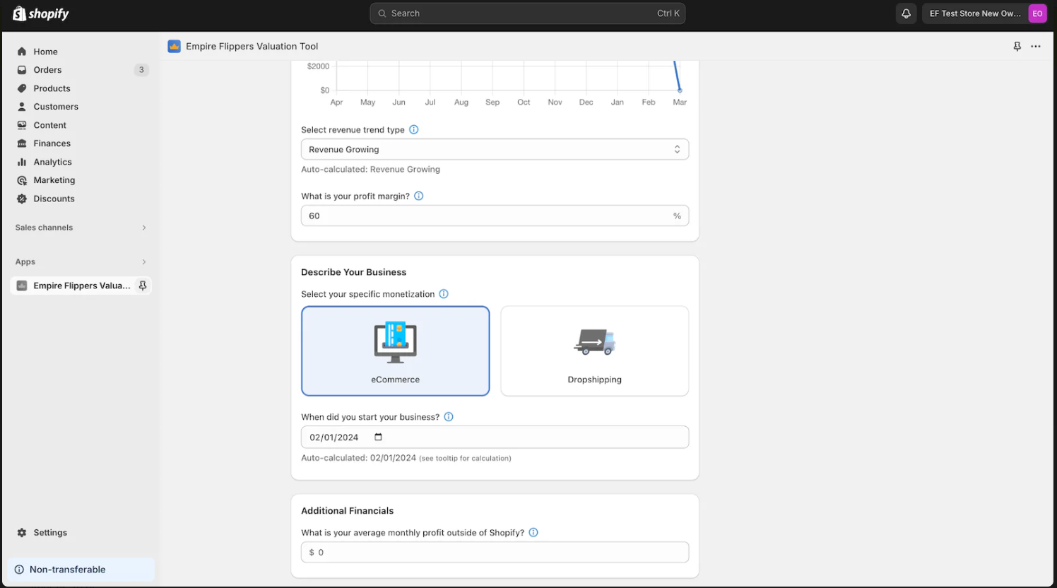 Média Empire Flippers Shopify Valuation App 4