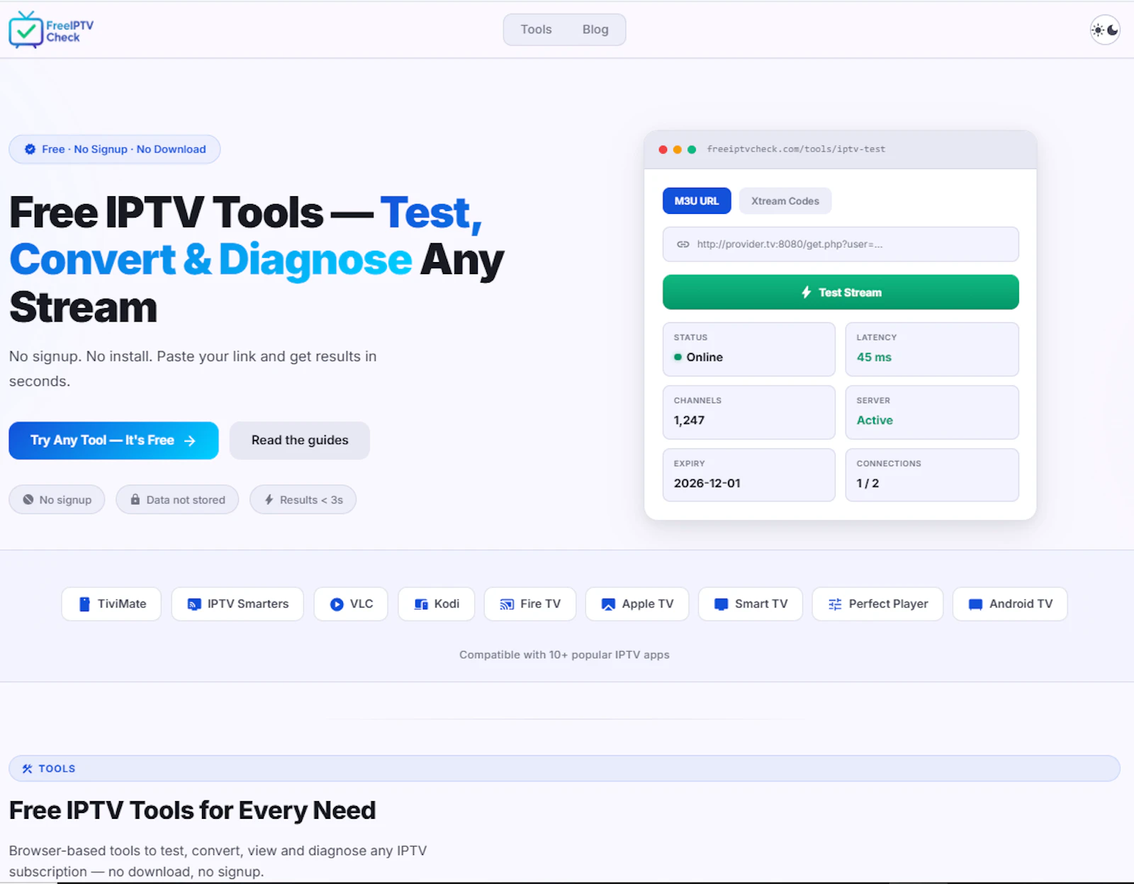 FreeIPTVCheck screenshot 1
