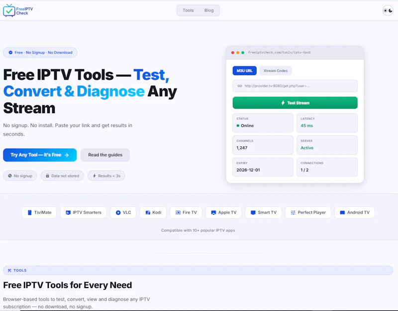 FreeIPTVCheck screenshot 1