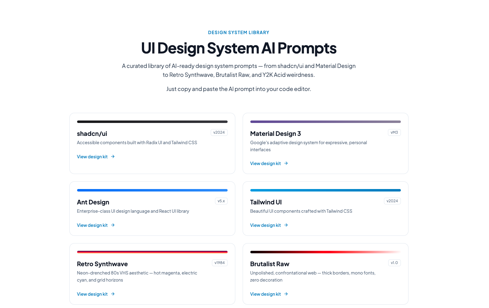 UI Design Systems Prompts gallery image