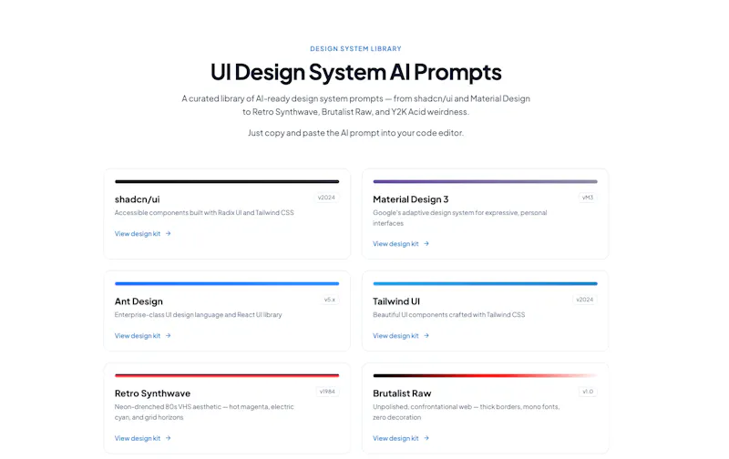 UI Design Systems Prompts screenshot 1