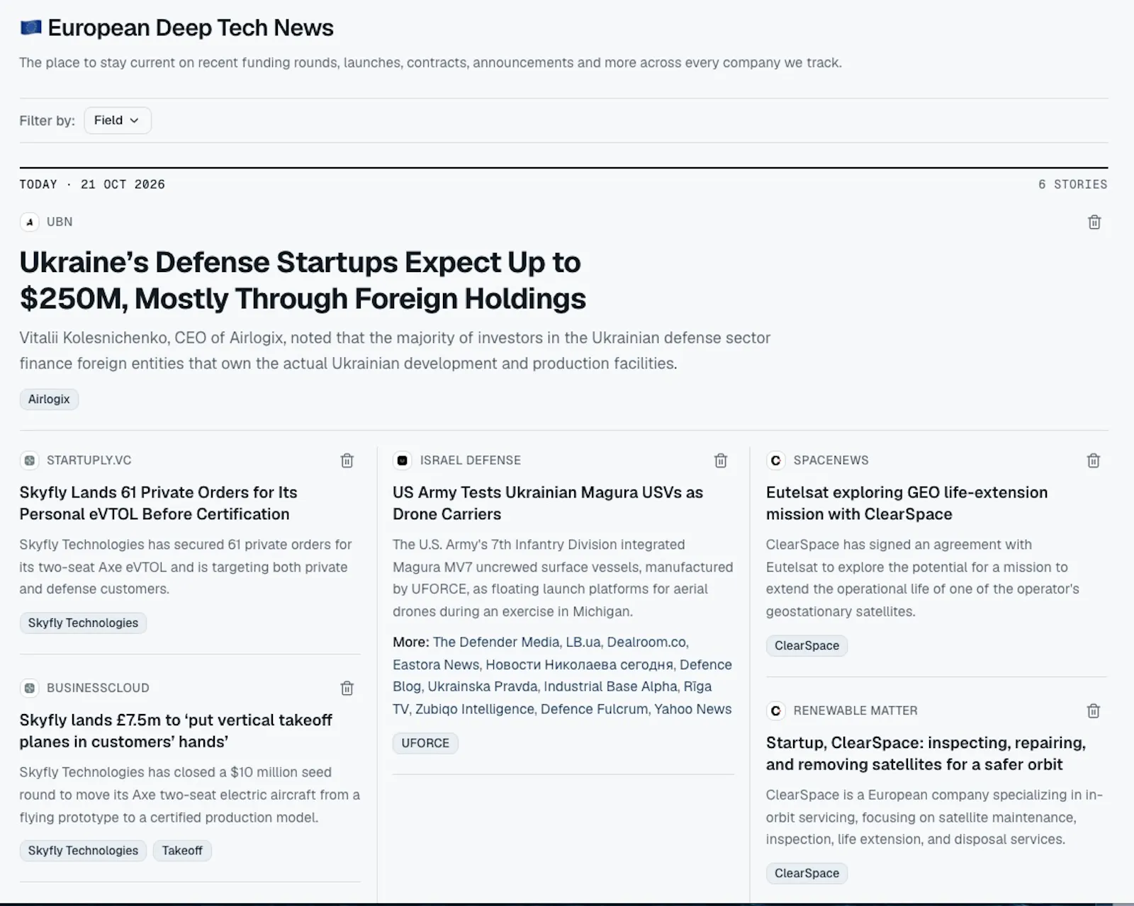 Deeplist - European deep tech screenshot 4
