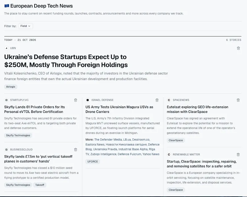Deeplist - European deep tech screenshot 4