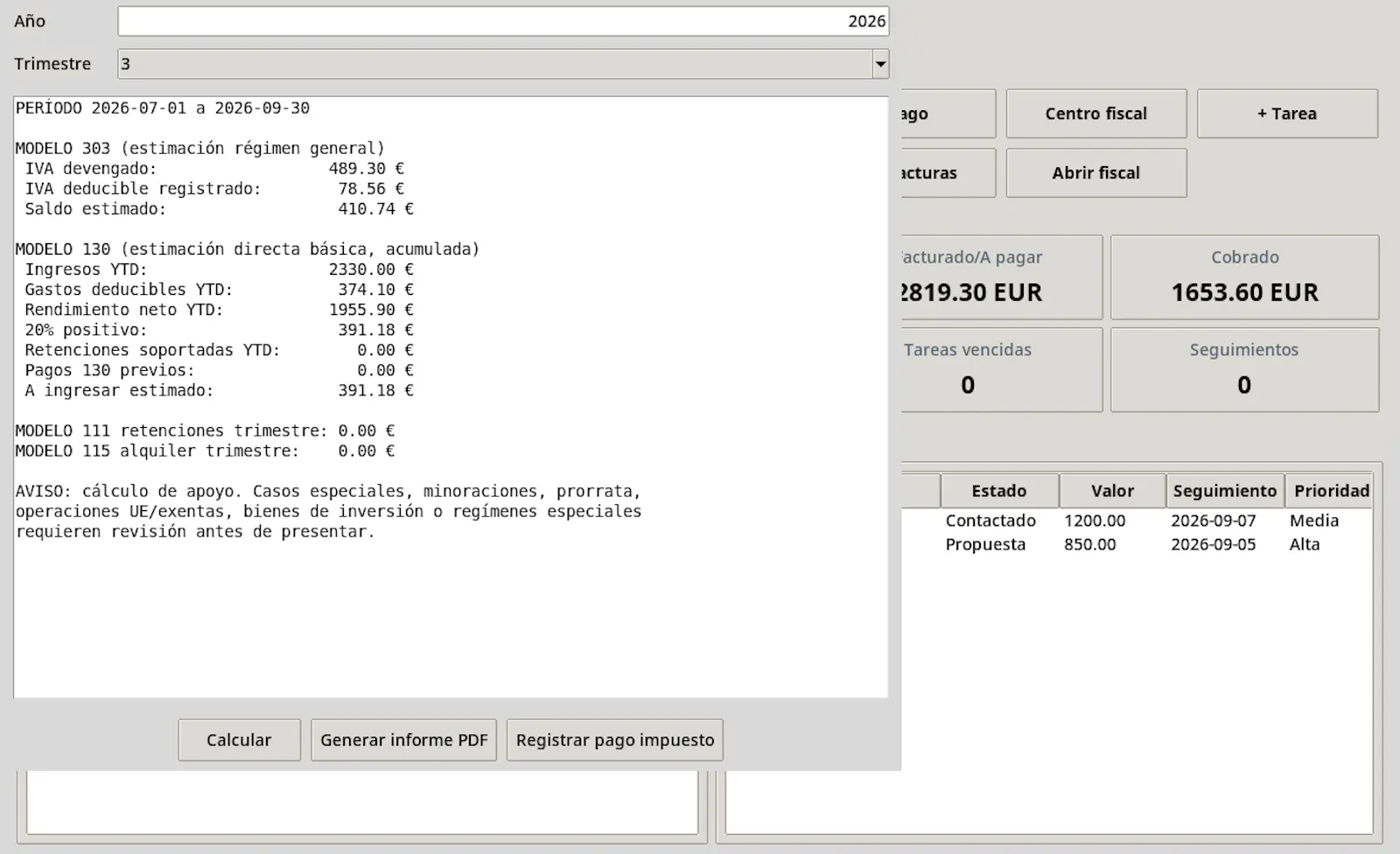 Autónomo Pro Gestor v2.3 screenshot 1