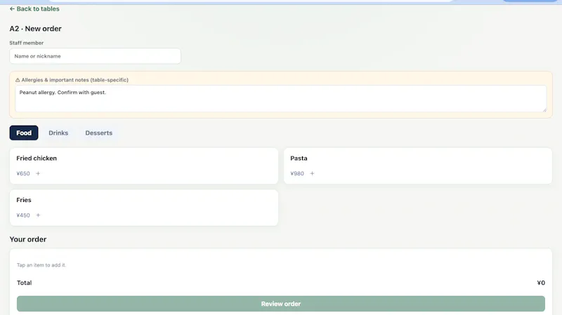 TableFlow screenshot 2