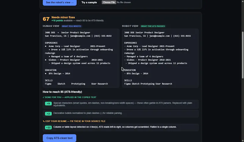 Vibe Resume screenshot 2