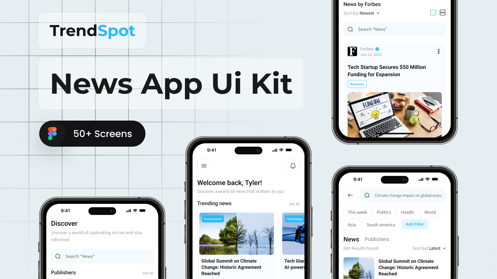 Trendspot: Kit de interface do usuário do News App media 1