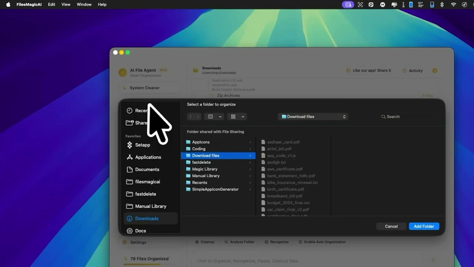 AI File Agent Organizer & System Cleaner screenshot 1 (video preview)