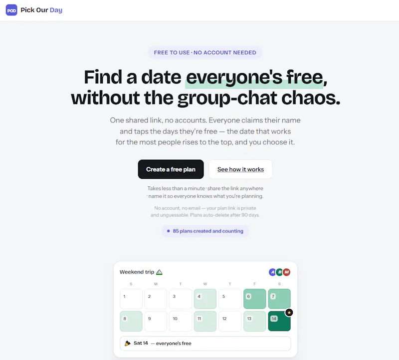 Pick Our Day screenshot 3